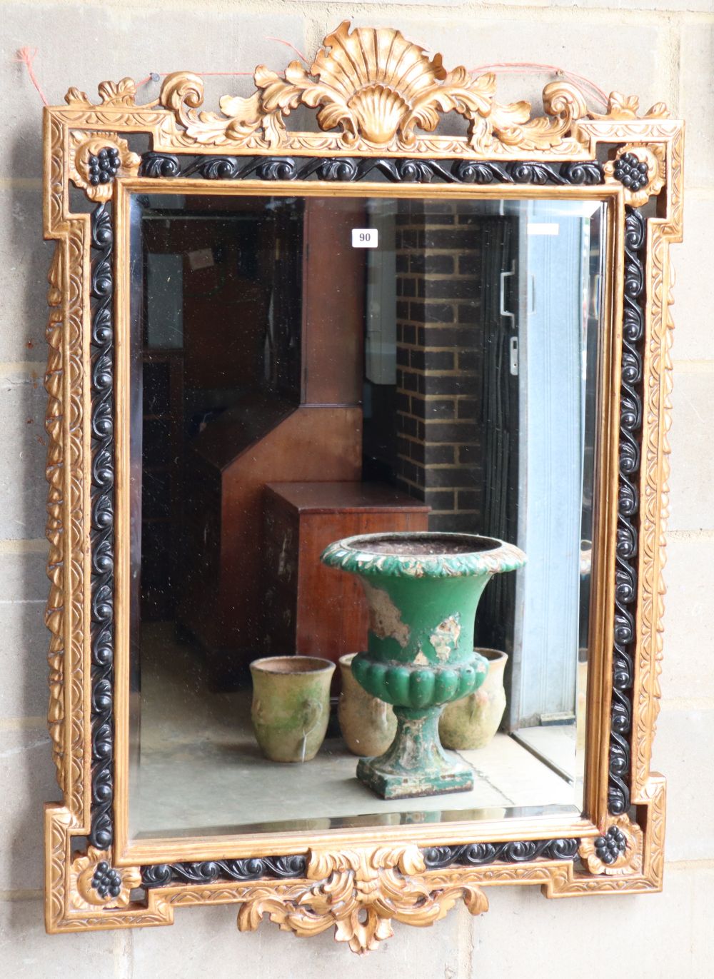 A 19th century style gilt framed overmantel mirror, W.82cm, H.120cm